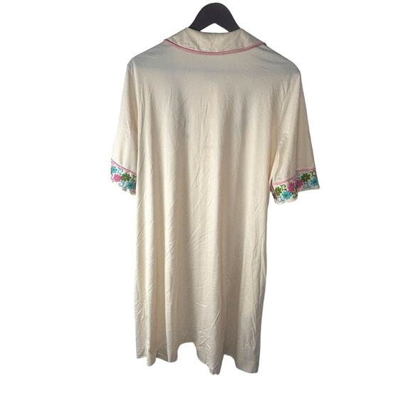 JCPenney Floral Boho Vintage Button Front Nightgown Button Front Knee Length L - Picture 3 of 8
